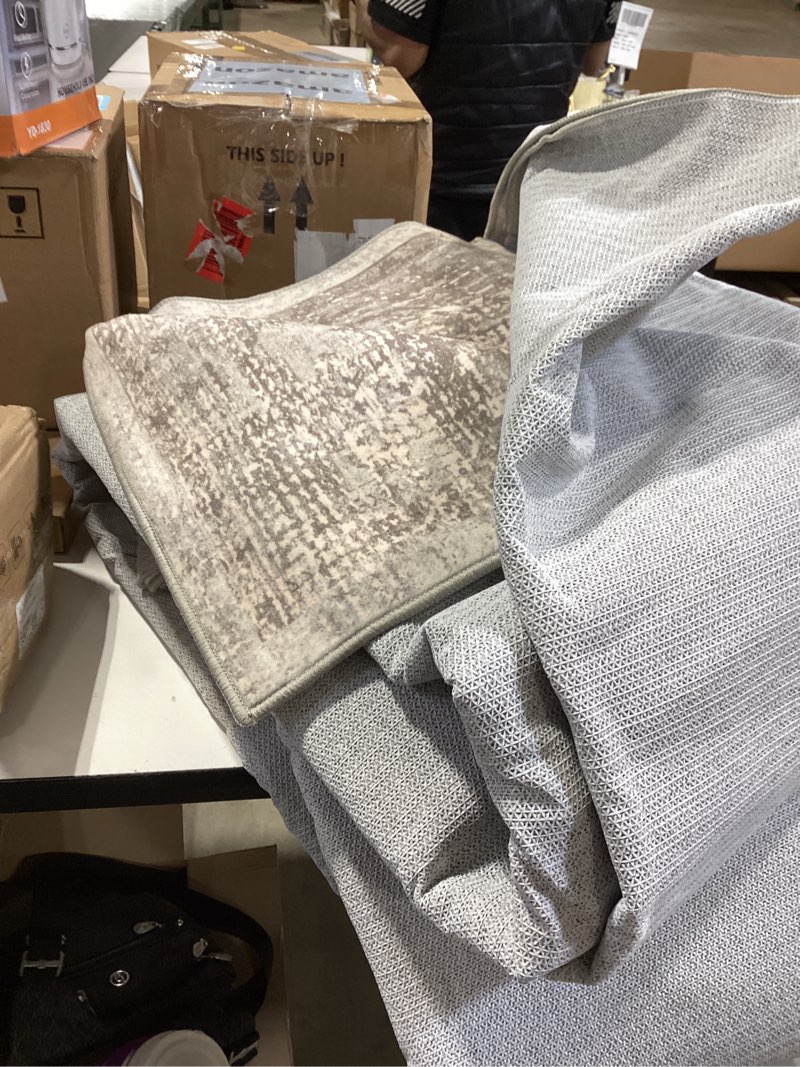 Condition photo showing Good Condition for similar to soalmost washable area rug 8x10, large soft rugs for living room vintage beige carpet 8x10 area rugs for bedroom dining room non-slip stain resistant under table rug beige 8' x 10' (rectangular)