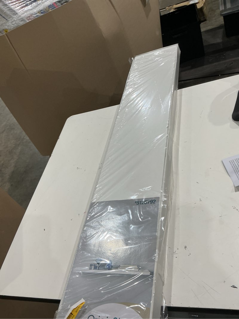 Condition photo showing As Is for origin 21 white floating shelf 47.4-in l x 7.87-in d decorative shelf
