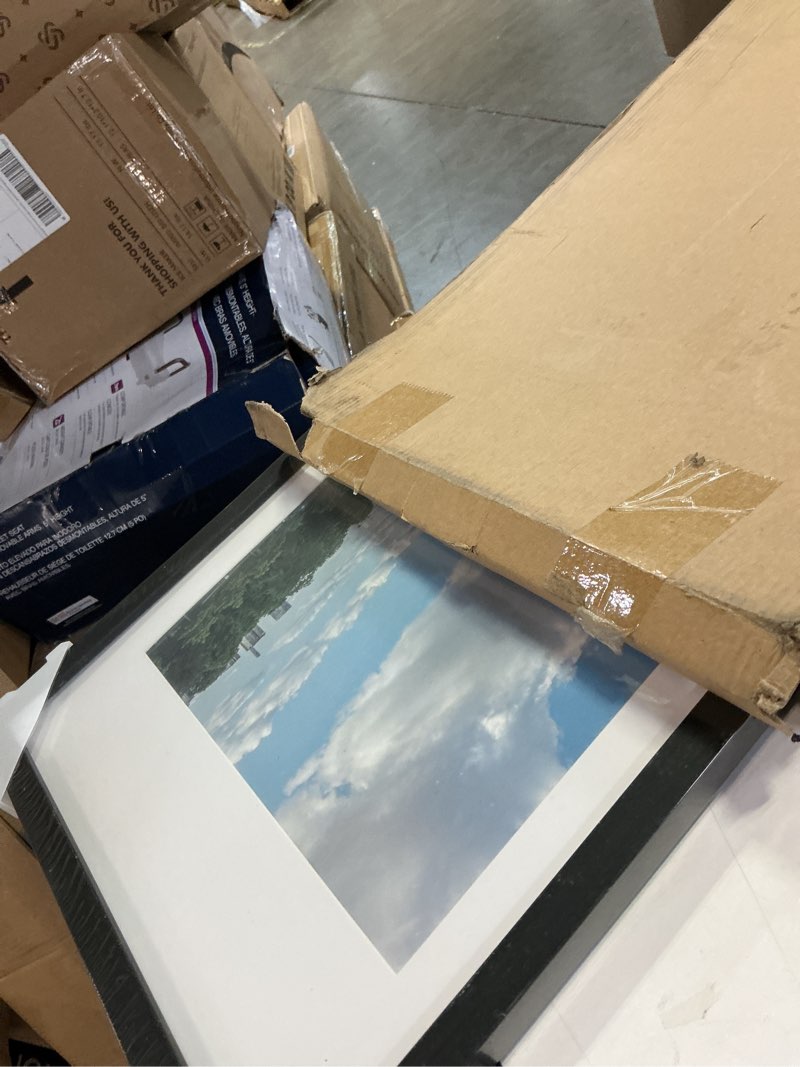Condition photo showing Good Condition for upsimples 12x36 picture frame, display pictures 10x30 with mat or 12 x 36 without, wall hanging long frames, black, 1 pack black 12x36