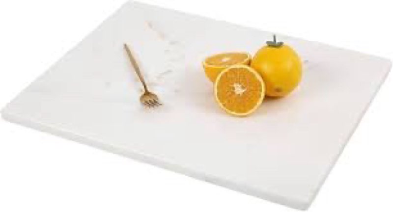 Faticdorr Natural Marble Cutting Board For Kitchen, 16 x 20 Inch White Marble Slab Pastry Board With