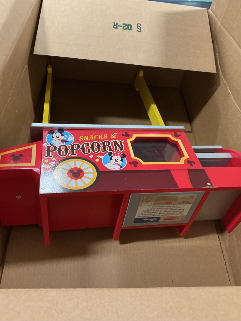 Condition photo showing As Is for (Incomplete)Melissa & Doug Disney Snacks & Popcorn Wooden Pretend Play Food Counter – 33 Pieces - FSC-Certified 