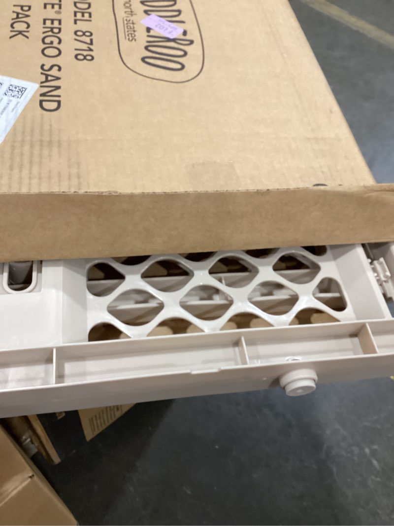 Condition photo showing Good Condition for toddleroo by north states - supergate ergo baby gate: plastic baby gate for stairs & doorways - adjustable indoor safety gate - made in usa - 26 to 42 inches wide - 26 inches tall - sand