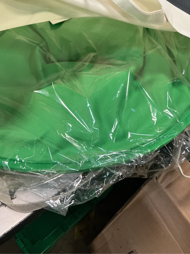 Condition photo showing New/Like New for portable green screen chair, 59 in greenscreen backdrop with stand double sided foldable green background, chroma key, for video chats and meetings, photography, photo zoom, streaming games