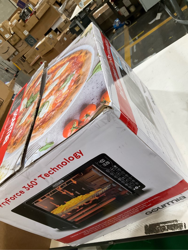 Condition photo showing As Is for Gourmia 25 Qt Digital French Door Air Fryer Toaster Oven  Black