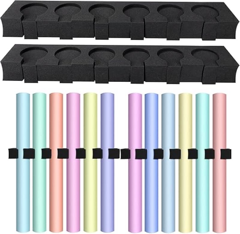 Colarr 2 Sets Seamless Paper Roll Storage Clip Photo Backdrop Wrap Paper Storage Rack 33 x 3 x 6 Inches Wall Mount Backdrop Holder Rack for Home Office School Photography Studio
