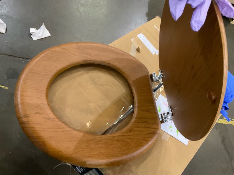 project source wood oak veneer round toilet seat