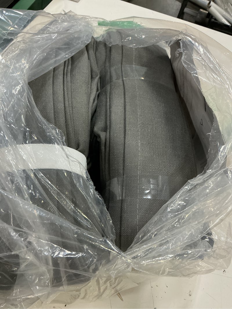 Condition photo showing Good Condition for grey pleated linen curtains 96 inches long for living room 2 panel set semi sheer light filtering pinch pleat with rings hooks drapes neutral charcoal gray curtain boys men bedroom window w50xl96 charcoal grey 50"w x 96"l (pack of 2)