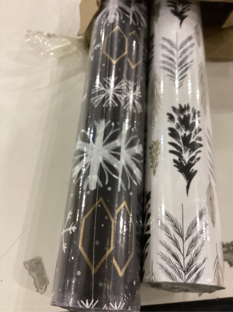 Hallmark Christmas Wrapping Paper Jumbo Rolls with Cut Lines on Reverse (2 Rolls, 4 Designs: 160 Sq.