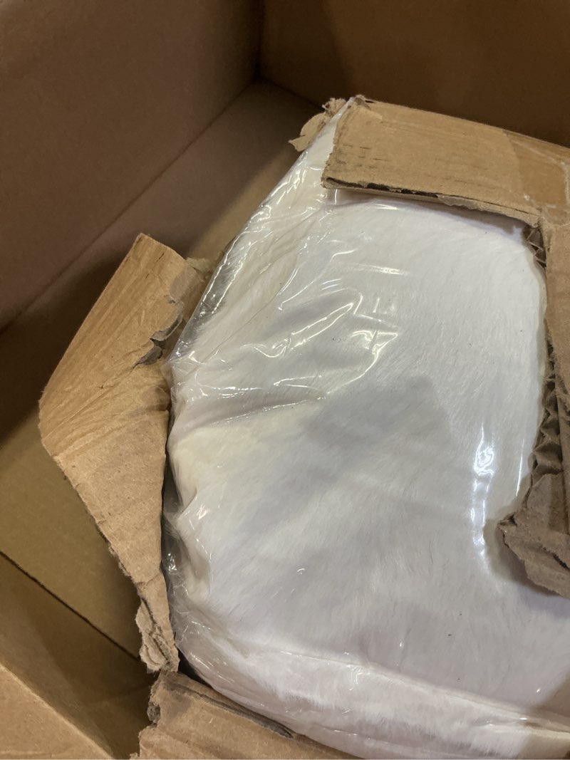 Condition photo showing Good Condition for lotus karen faux fur king comforter set – cream white fluffy comforter king size, big bubble faux rabbit fur bedding comforter sets, warm cozy fuzzy bed set 3 pieces, 1 comforter and 2 pillowcases cream white king