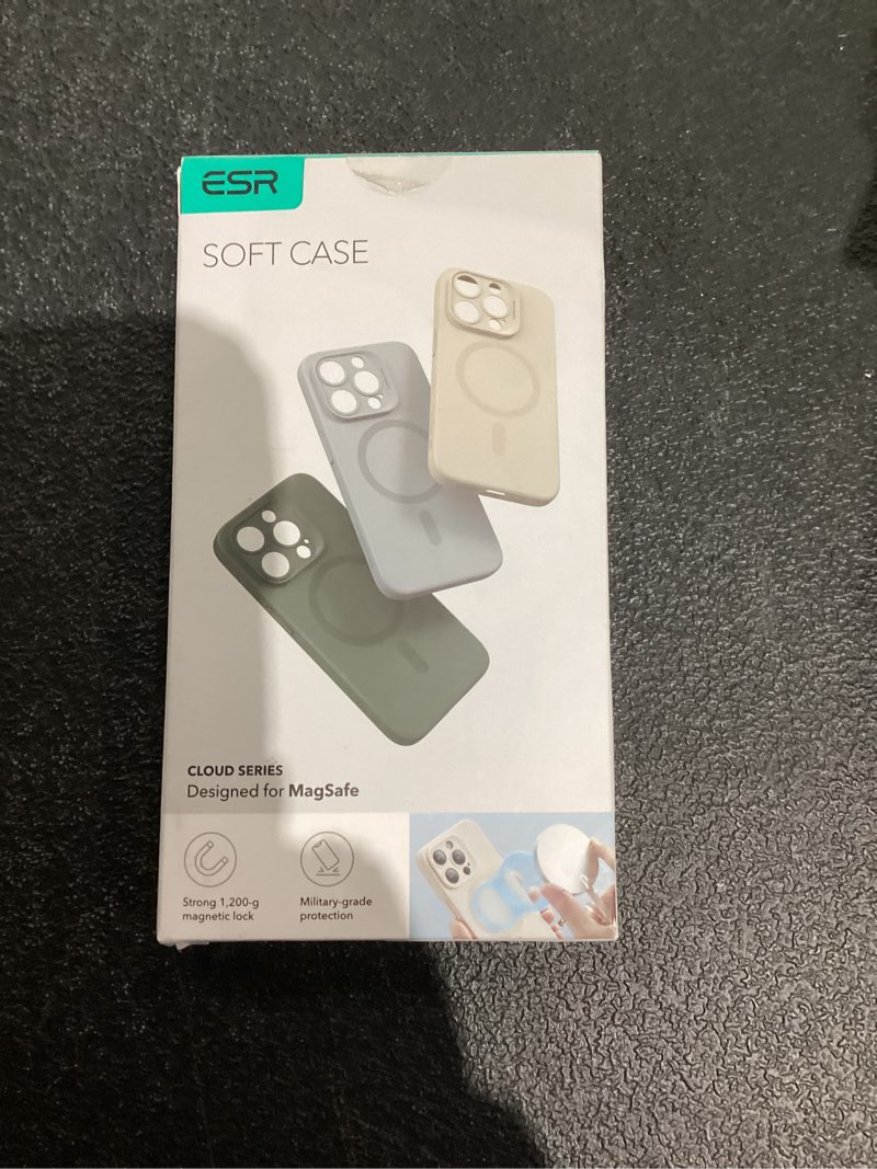 Condition photo showing Good Condition for ESR for iPhone 15 Pro Max Case with MagSafe, Supports Magnetic Charging, Slim Liquid Silicone Case, Shock Absorbing, Screen and Camera Protection, Cloud Series, Black iPhone 15 Pro Max Black