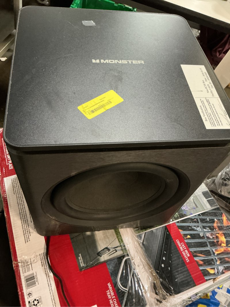 Condition photo showing As Is for monster - soundstage pro dolby atmos soundbar with 12" subwoofer - black