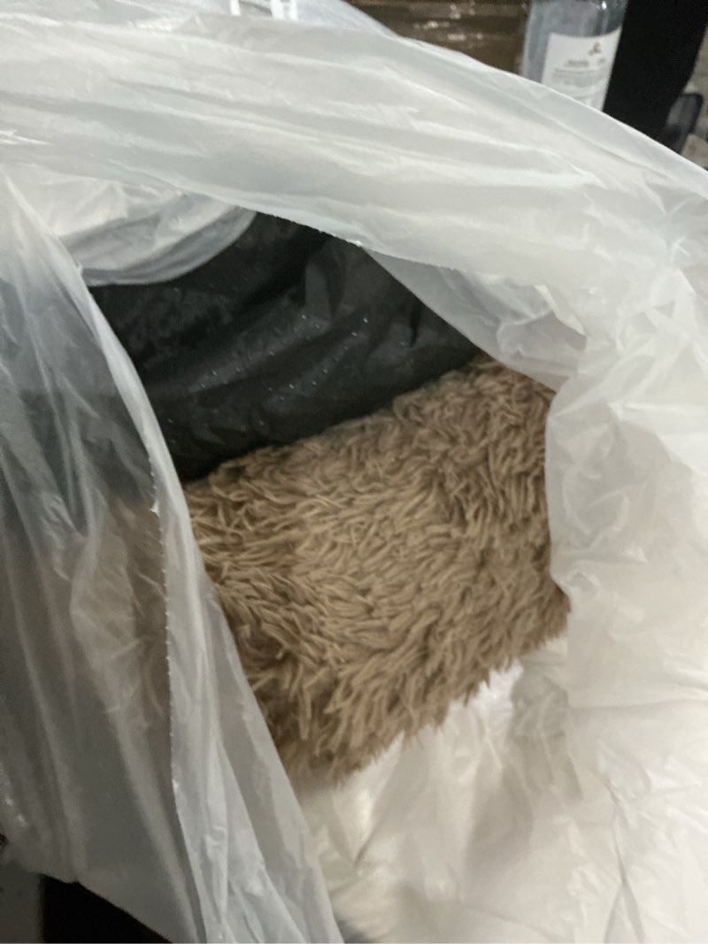 Condition photo showing As Is for Calming Dog Bed Fluffy Plush Dog Mat for Furniture Protector with Removable Washable Cover for Large Medium Small Dogs and Cats (Medium(41x37x6), Camel) 41.0"L x 37.0"W x 6.0"Th Camel