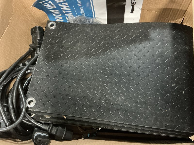 Condition photo showing Good Condition for Riakrum 8 Pcs Heated Snow Melting Mats Outdoor, 10 x 30 in Winter Anti-Slip Heated Rubber Mat for Walkways Decks and Sidewalks, Electric Snow and Ice Melting Pads Connection with 9.84 ft Power Cord 8 10 x 30 Inch