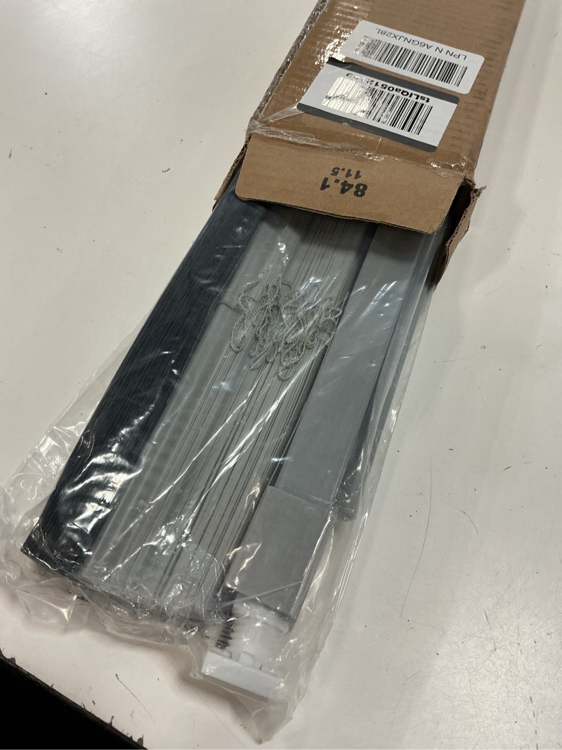Condition photo showing Good Condition for lazblinds no drill blackout vinyl mini blinds, grey 33.5"x64" | no tools needed. child-safe cordless lift. 100% blackout for total privacy. durable, easy clean. grey 33.5" w x 64" h