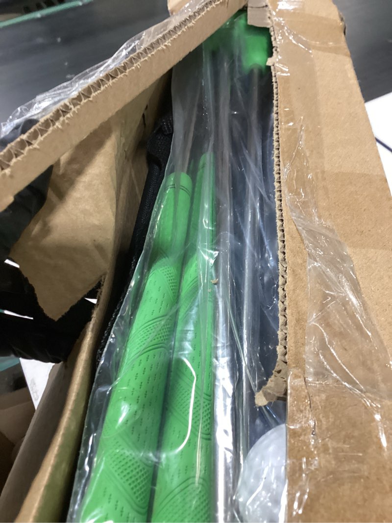 Condition photo showing New/Like New for golf putting game set for indoor & outdoor, portable golf pong putting green mat with 2 putters, 2 balls,12 hole covers, 1 storage bag for home, backyard, office & party