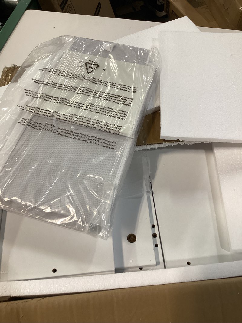 Condition photo showing New/Like New for Narrow Side Table, 7.9" Small Nightstand with Drawer, Skinny Bedside Table, for Small Spaces, Flexible Open Compartment, for Bedroom, Living Room, White MBZ11WB