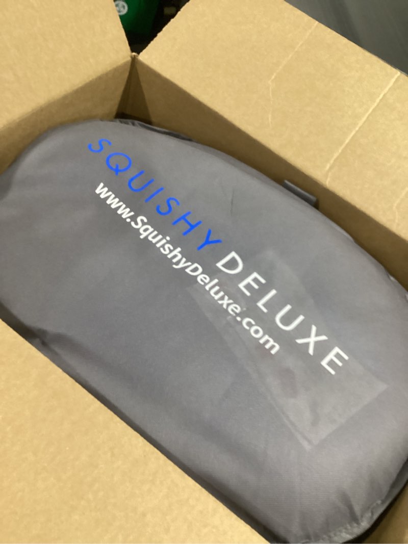 Condition photo showing Good Condition for Squishy Deluxe Microbead Body Pillow with Silky Removable Cover, Extremely Huggable, Full Body Support, Keeps Spine in Proper Alignment, Doubles As a Pregnancy & Nursing Pillow, 47 X 7” Dark Blue