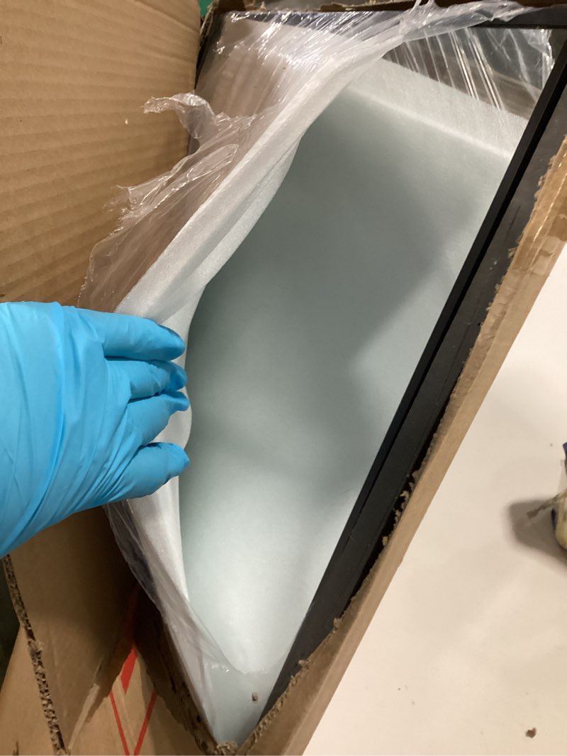 Condition photo showing Good Condition for Floor Mirror Arched Full Length Mirrors, Mirror Full Length Standing Hanging or Leaning Against Wall, 59"x18" Large Full Body and Wall Mounted Mirror for Bedroom Living Room, Black