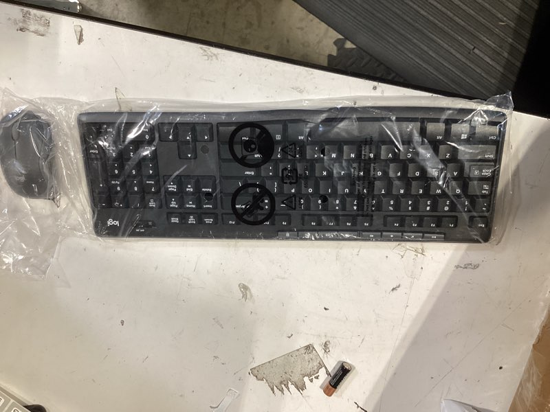 Condition photo showing As Is for logitech mk270 wireless keyboard and mouse combo for windows, 2.4 ghz wireless, compact mouse, 8 multimedia and shortcut keys, 2-year battery life, for pc, laptop - black black 1 pack combo