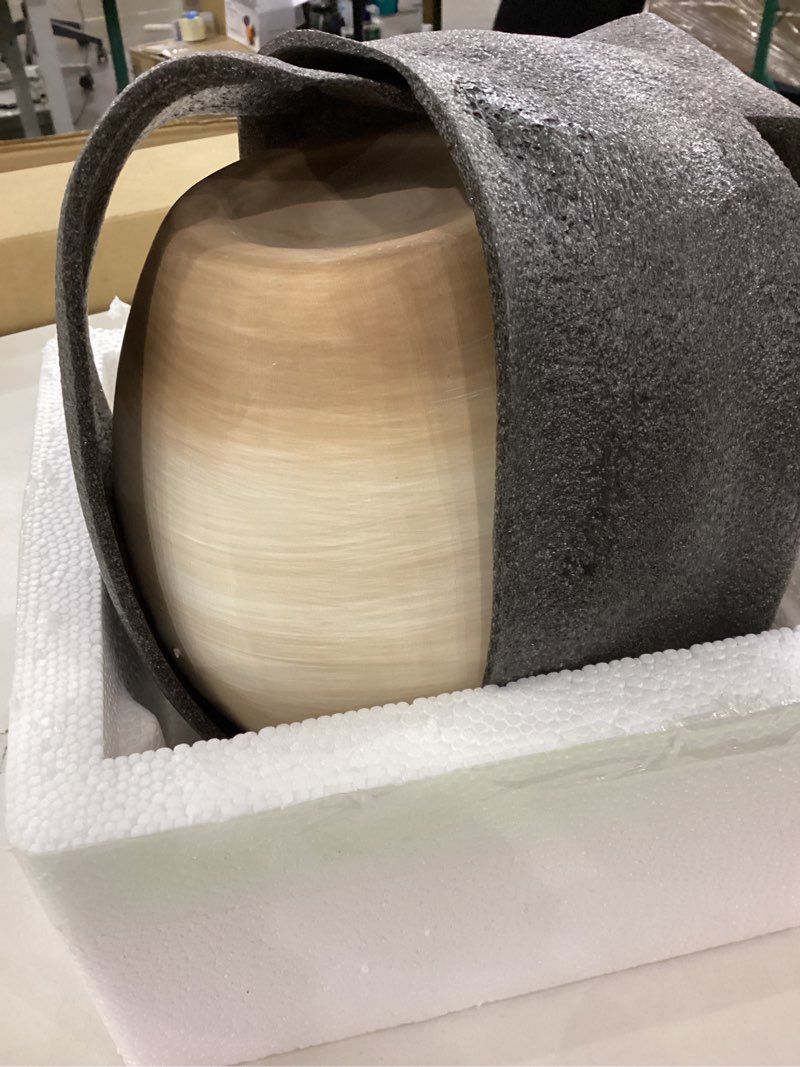 Jadeso Large Ceramic Rustic Farmhouse Vase, Pottery Decorative Flower Vases for Home Decor, Terra Co