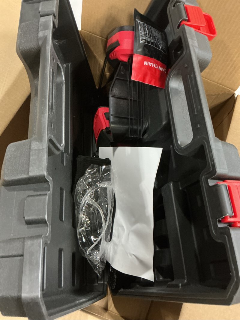 Condition photo showing As Is for mini chainsaw compatible with milwaukee chainsaw m18 battery,8 inch & 6 inch cordless pruning chainsaws,1000w brushless powered mini chain saw for tree trimming (not battery)