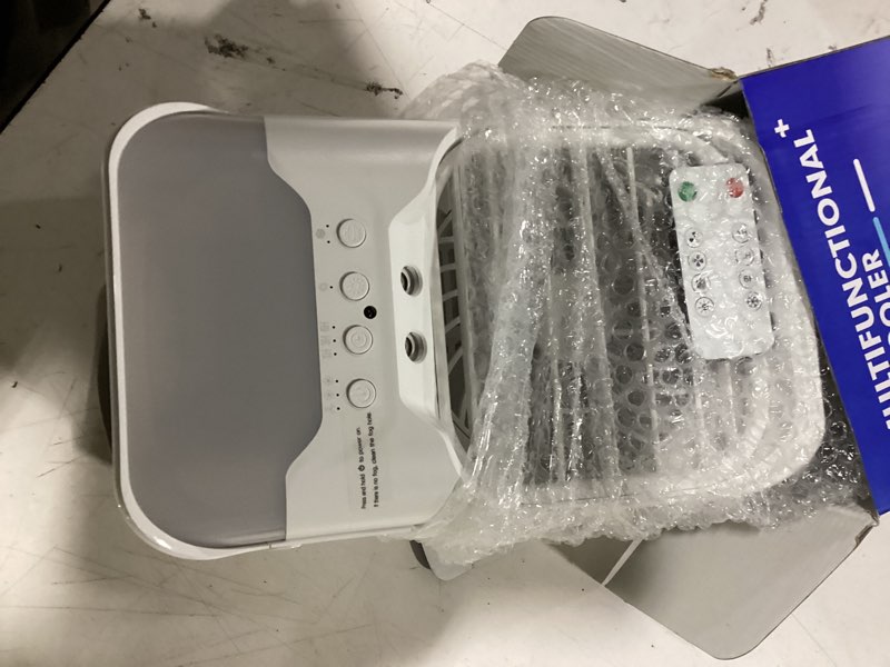 Condition photo showing New/Like New for portable air conditioners,4-in-1 air conditioner,2.3-second cooling & 3 fan speeds,1600ml water tank with 2 mist,10 color night light,remote control,portable ac for room,car,bedroom,office,outdoor white