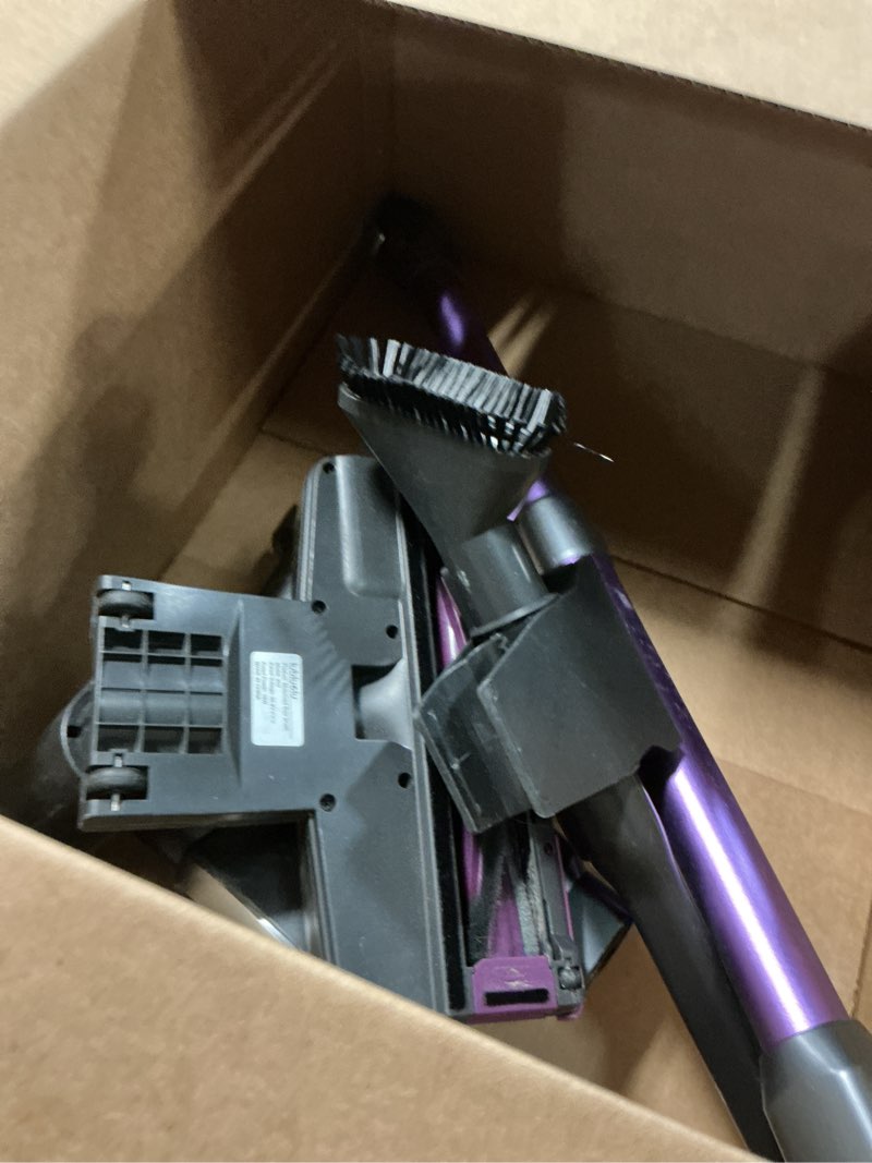 Condition photo showing As Is for Lubluelu Cordless Vacuum Cleaner, Stick Vacuum Cordless Rechargeable with Lightweight 235W Brushless Motor, Self-Standing and Handheld Design for Carpet, Hard Floor and Pet Hair (Purple)