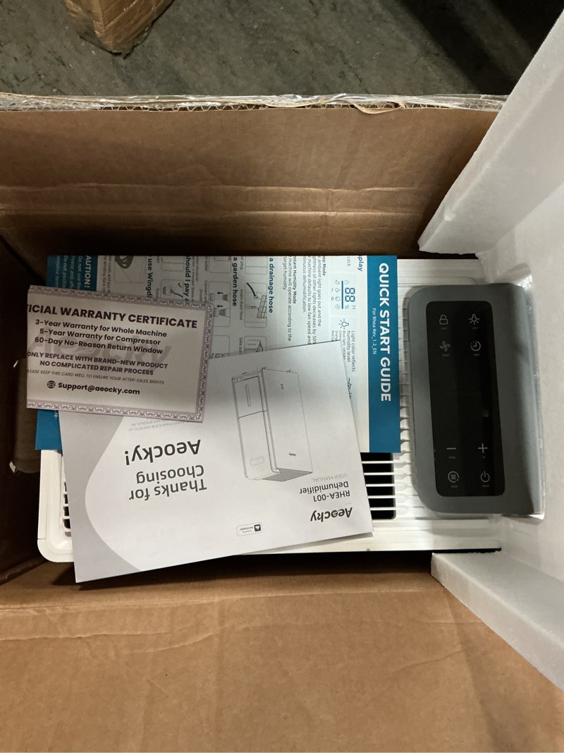 Condition photo showing Good Condition for 4500 sq.ft energy star most efficient 2025 dehumidifier,aeocky max 80 pint/day smart compressor dehumidifier with drain hose, intelligent humidistat,for basement,bedroom,home,bathroom