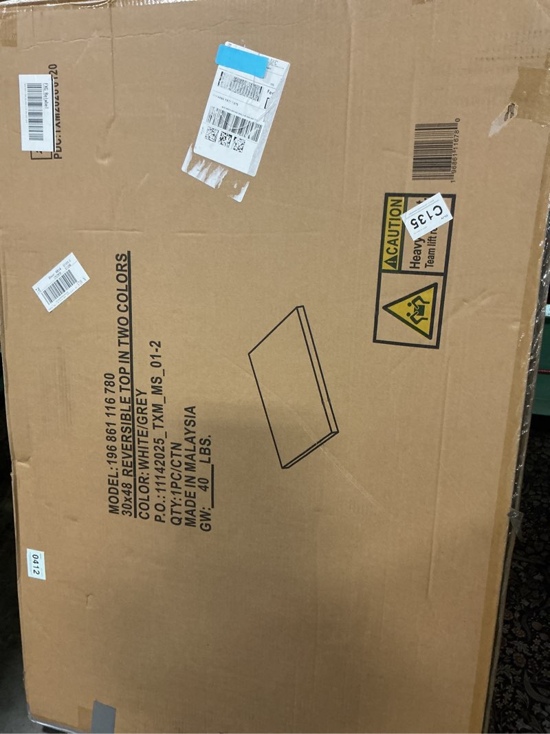 Condition photo showing Good Condition for flash furniture glenbrook 30" x 48" rectangular table top with white or gray reversible laminate top white/gray 30" x 48" rectangular