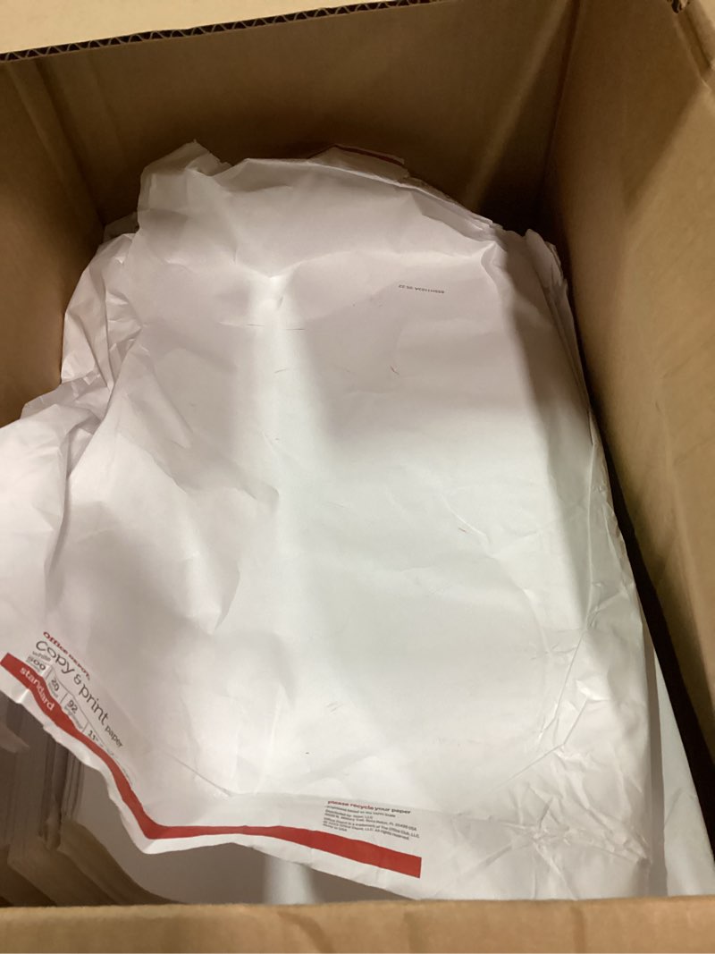 Condition photo showing As Is for QSZS® 3-Hole Punched Multi-Use Printer & Copy Paper, 10 Reams, White, Letter (8.5" x 11"), 5000 Sheets Per Case,