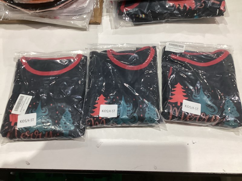 Condition photo showing New/Like New for Onancehim Matching Christmas Pajamas Sets for Family, Cute Womens Mens Christmas Pjs Set Youth 4-5T Black Tree