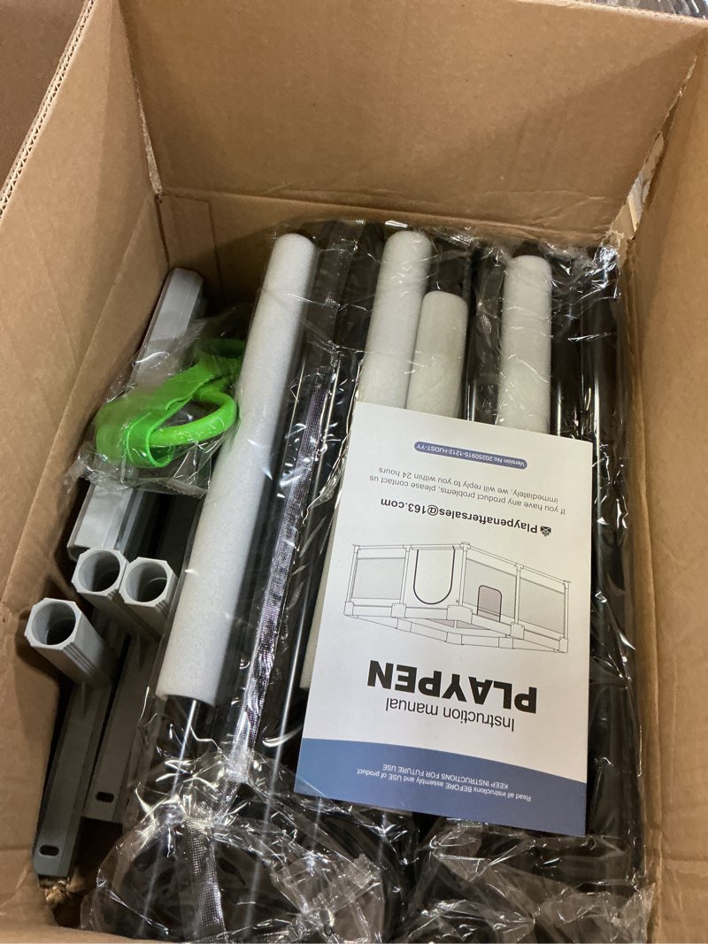 Condition photo showing New/Like New for Uanlauo Beige Small Baby Playpen - 47x47in Playpen for Babies and Toddlers, Safe Indoor Play Pen, Baby Pen with Storage Bag and Breathable Mesh 47x47 Inch Beige