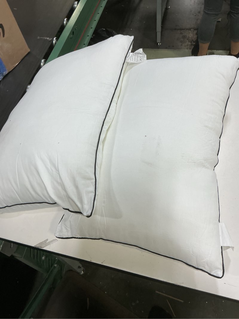 Condition photo showing As Is for goose down pillows queen size set of 2, 3-chamber cervical neck support down feather pillow 100% soft cotton cover luxury hotel bed goose feather pillows (queen (pack of 2)) 2 queen