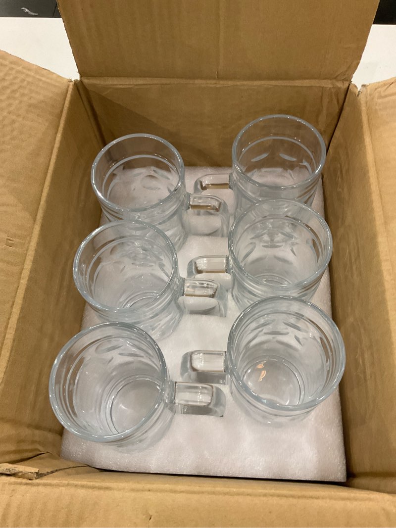 ZHENGYAOYANG 20oz Heavy Glass Beer Mug Set of 6 with Handle,Beer Mugs for Freezer, Large Glass Beer 