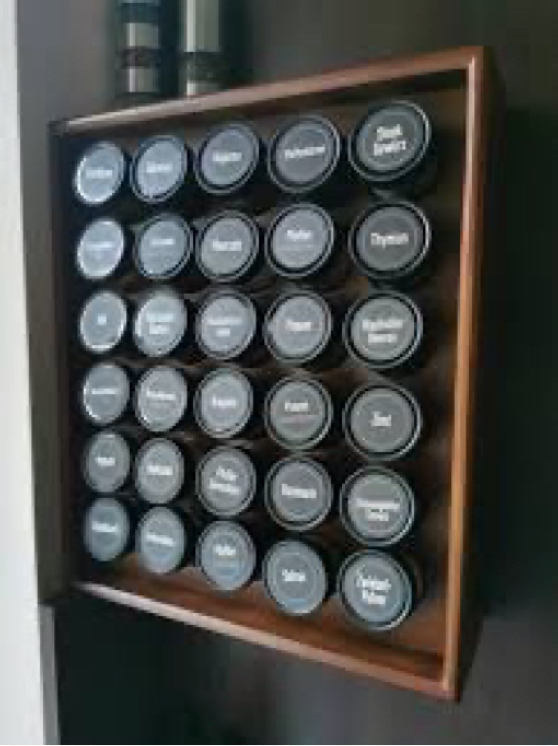 Bourbon and barrel 60 jar spice rack cherry