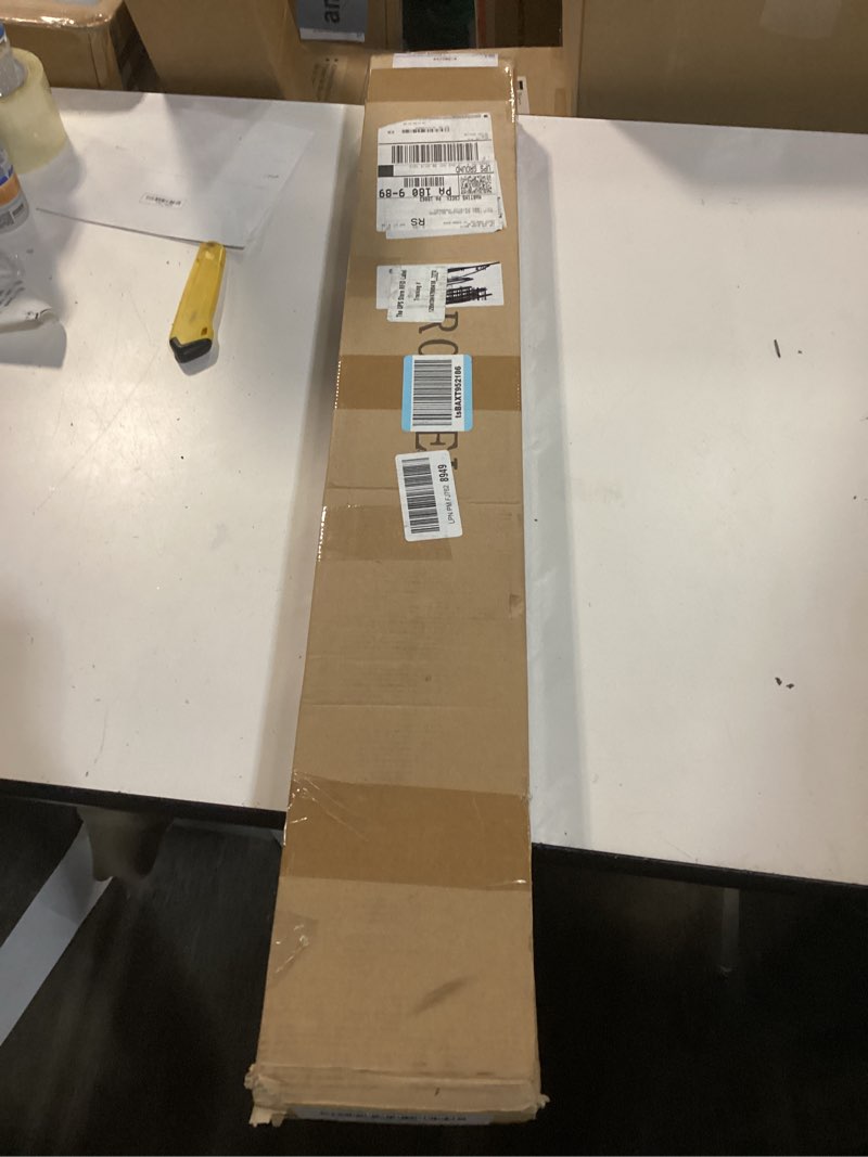 Condition photo showing New/Like New for 34" Bifold Sliding Barn Door Hardware Track Kit,Side Mounted Black J Shape Roller,Smoothly and Quietly,Assembly Easy,Fit Double 15" Bi-Folding Doors (Door Not Included) 34'' for 2 Doors (Hardware only) Black-J Shape