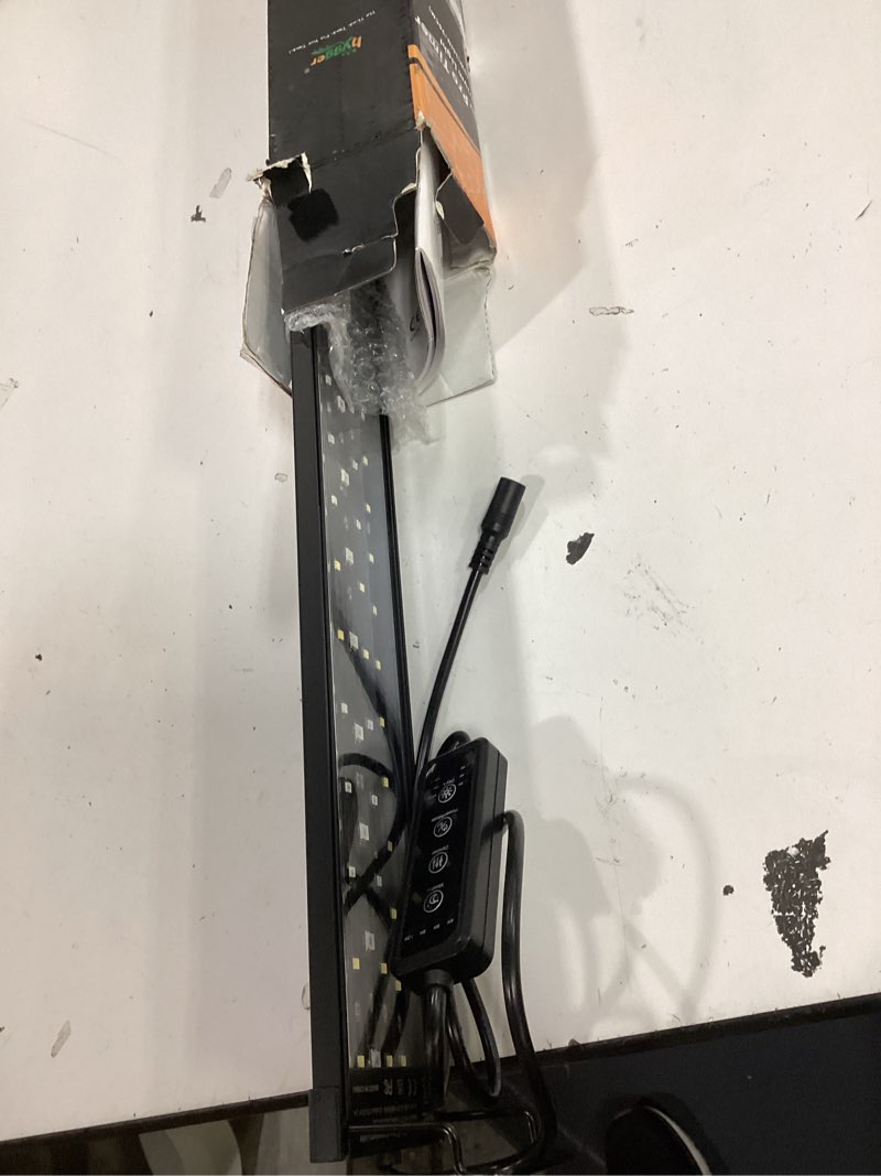 Condition photo showing Good Condition for hygger led aquarium light with timer, 40w full spectrum fish tank plant growth lamp, 24 h remote control, adjustable brightness & 10 colors, extendable bracket, power-off memory, fits 36-48 inch tank 40w for 36-48 inch tank