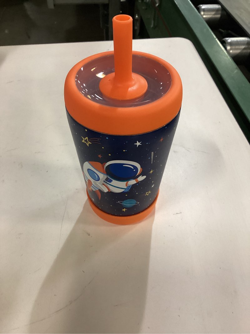 Condition photo showing Good Condition for Kid Insulated Stainless Steel Tumbler with Silicone Straw, 12oz Sippy Cup for Kids (Astronaut)