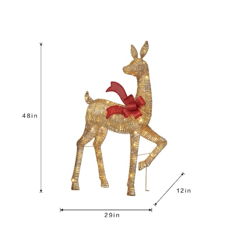 Holiday Living 48-in Freestanding Reindeer Yard decoration with Clear
