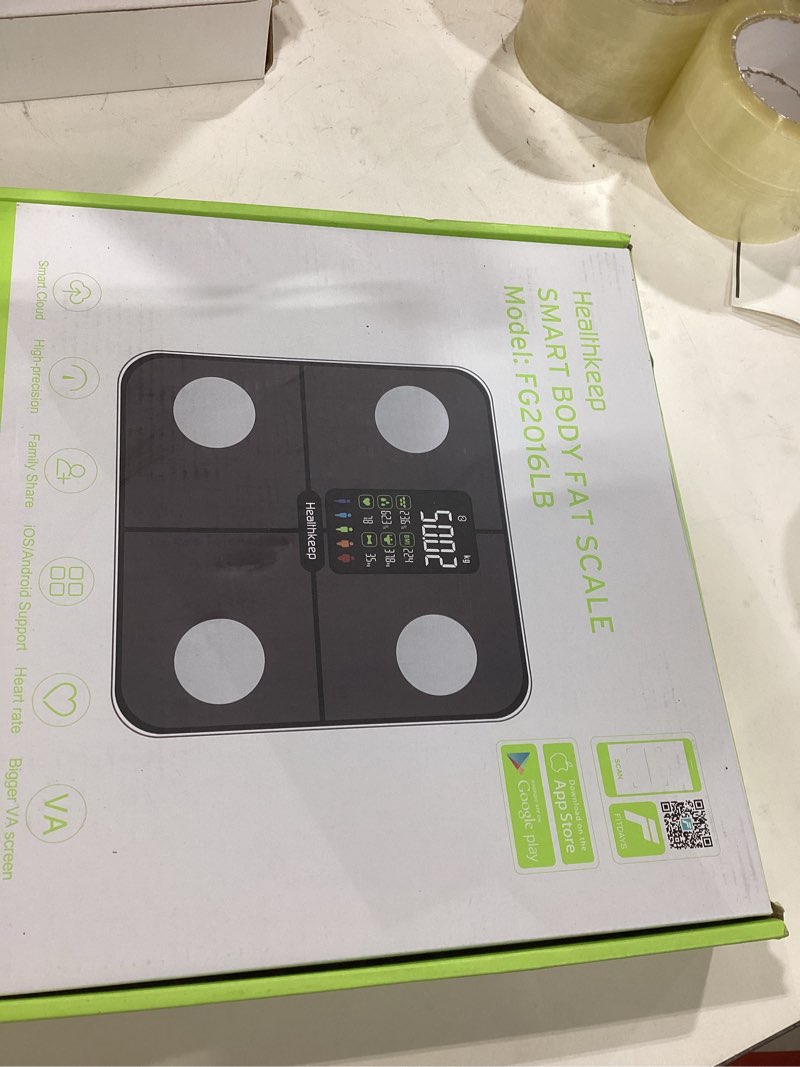Condition photo showing Good Condition for Smart Scale for Body Weight – Large Backlit Display Ultra?Precise Bathroom Weight Scale with 15 Body Composition Metrics, App Sync Bluetooth & Multi?User Profiles 4-electrode-Large Display Black
