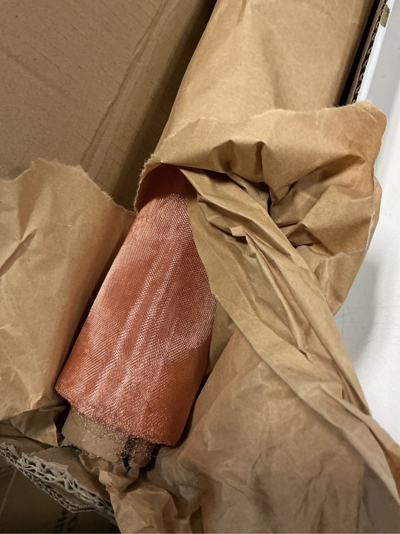 Condition photo showing Good Condition for Therwen 36 Inch x 35 ft Copper Mesh Screen 99.9% Pure Copper 40 Mesh Roll Wire Fabric for Grounding Dense Filter Screen Woven Crafts Window Protection