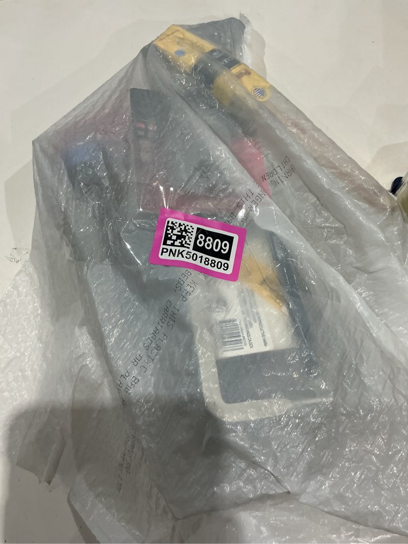 Condition photo showing As Is for assorted home improvement lot (small tools, screw, home accessories, etc.)   please see pictures taken (bidfta image) to determine items that will be received