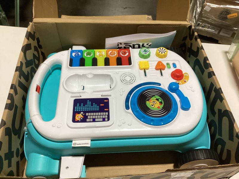 Condition photo showing Good Condition for Baby Einstein Musical Mix ‘N Roll 4-in-1 Push Walker, Activity Center, Toddler Table & Floor Toy, 100+ Songs & Phrases, DJ Station with Piano