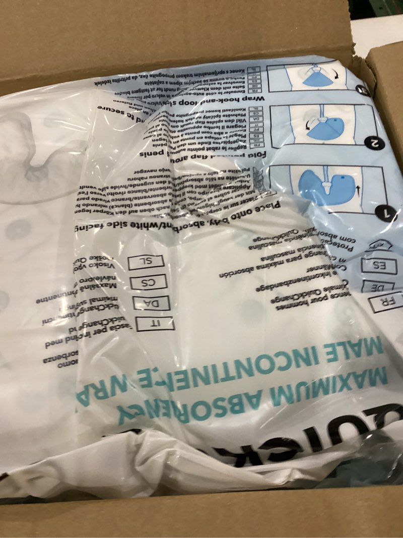 Condition photo showing New/Like New for QuickChange Men's Incontinence Wrap, Maximum Absorbency Catheter Alternative for Males with Reduced Mobility | 17 Ounce Capacity, Adjustable Size, 50-Count Pack of 50