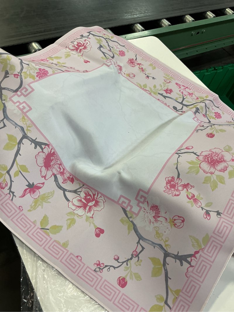 Condition photo showing Good Condition for neoprene mahjong mat for table, non-slip, durable, and quiet table cover, pretty travel mahjong mat pink with floral and bird pattern, perfect for mahjong, poker, home tea rooms, clubs