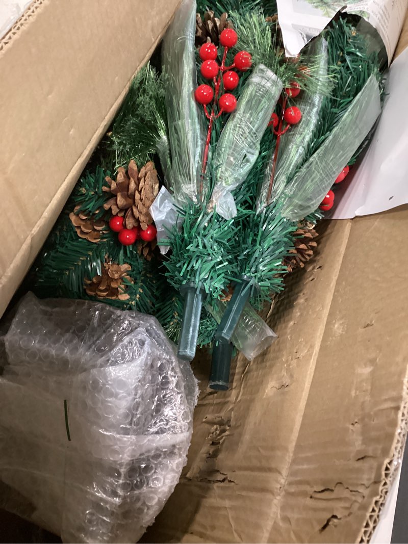 Condition photo showing As Is for 2 Pack Christmas Tree,3FT Artificial Christmas Entrance Tree with Ornaments and Lights Battery Oprated,Mini Xmas Trees for Front Door,Pathway, Tabletop, Entryway, Entrance Christmas Decorations