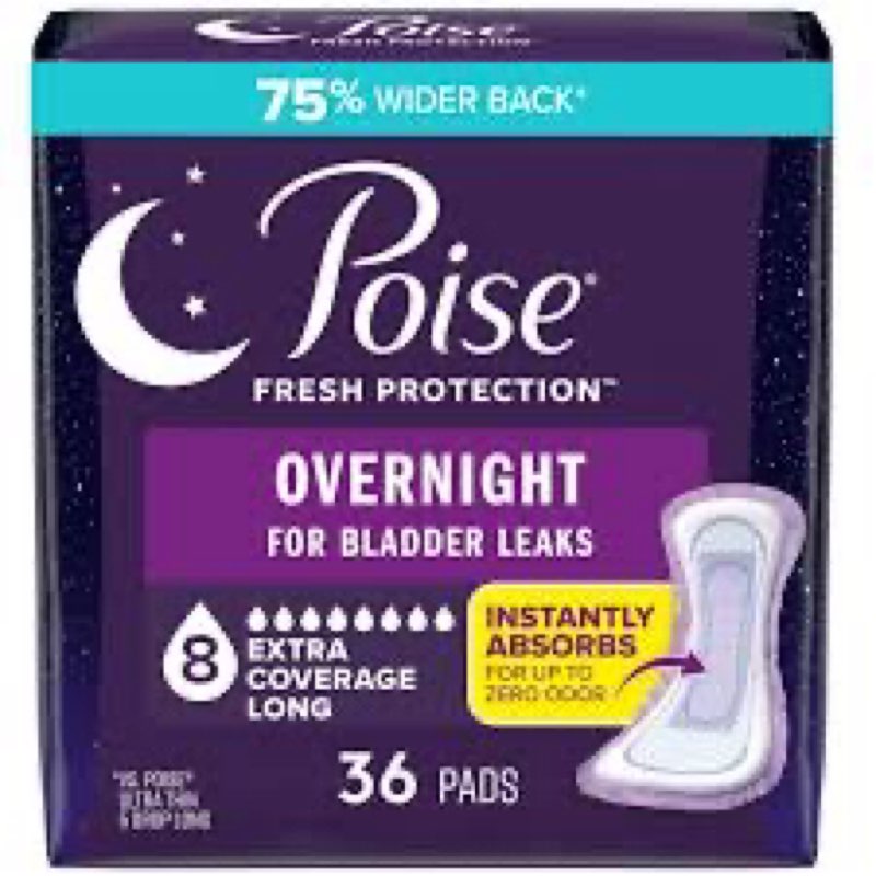 Poise Fresh Protection Overnight 36 Count Pads