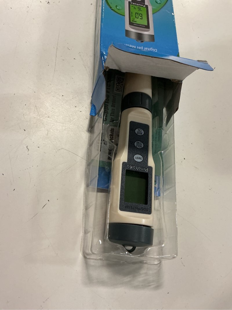 Condition photo showing New/Like New for ph meter, 3-in-1 tds meter digital water tester with 0.01 high precision, water tester for drinking water with 0-14 ph test range, tds/temp/ph tester for wine, aquarium, pool, garden, bath and water