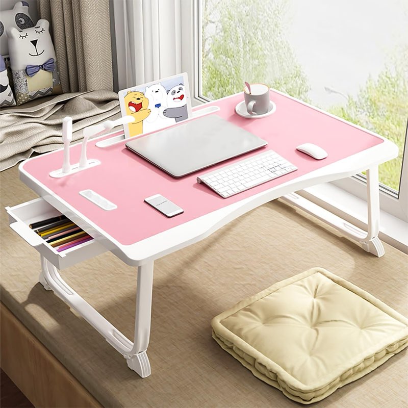 Laptop Bed Table, Laptop Desk for Bed, Foldable Laptop Bed Desk with USB Charge Port, Handle, Deskto