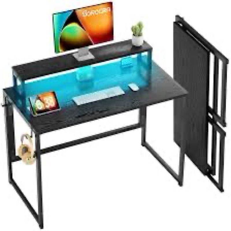 (Similar to stock) Folding desk with monitor riser